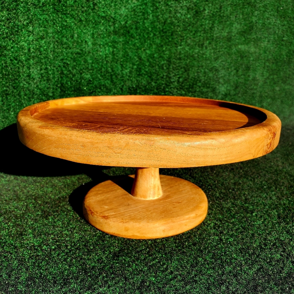 Gailstyn Sutton Teakwood Cake Dessert Tray Appetizers Hors d’oeuvres 10in Round